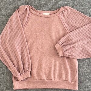 Pleione sheer-sleeve sweater